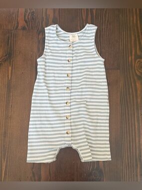 Unisex Blue Stripe Sleeveless One-Piece for Kids